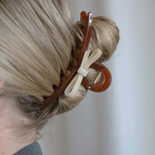 Hårklemme med sløjfe - brun