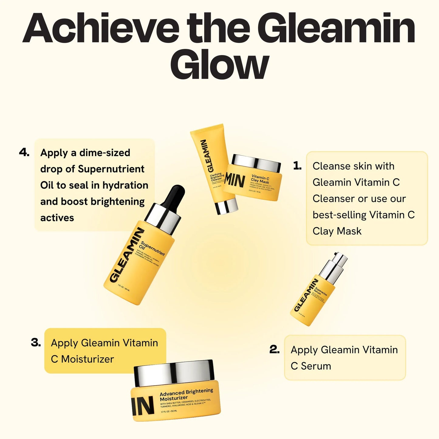 Gleamin Vitamin C Advanced Energy Cream, 50 ml