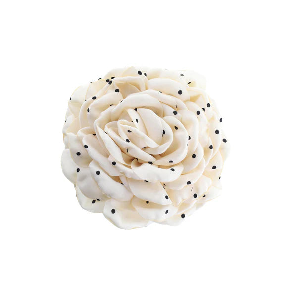 Daisy Hårklemme - Stor - Råhvid/Sort Prikker