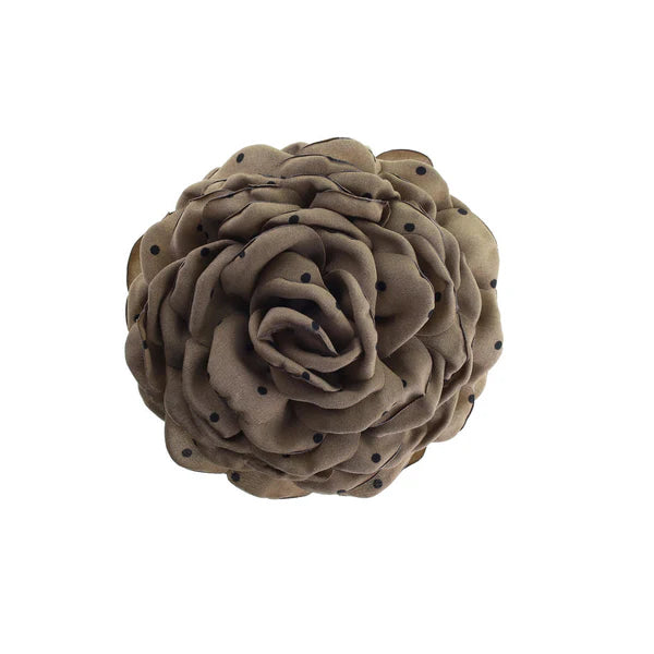 Daisy Hårklemme - Stor - Brun/Sort Prikker