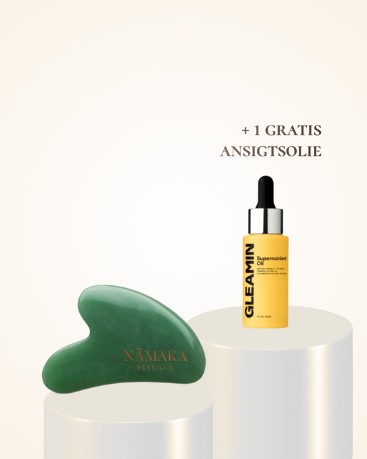 Namaka Rituals Aloha Gua Sha - Green Aventurine + Gleamin ansigtsolie